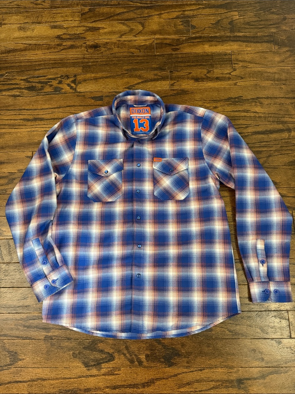 Dixxon The Great One 13 Blue & Orange Plaid Men's Shirt